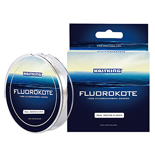KastKing FluoroKote Fishing Line 100 Percent Pure Fluorocarbon Coated 4LB 300Yds 274M Premium Spool Clear