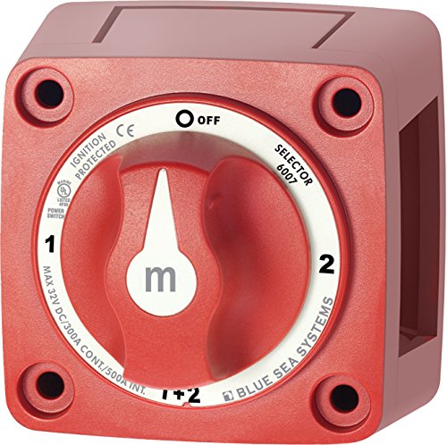 Blue Sea Systems m-Series Mini Selector Battery Switch - Red