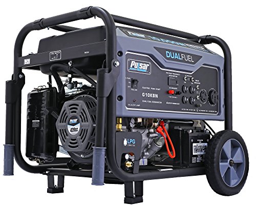 Pulsar G10KBN Space Gray 10,000 Watt Portable Dual-Fuel Generator with Electric Start, CARB Approved