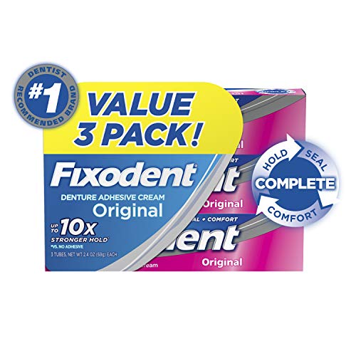 Fixodent Complete Original Denture Adhesive Cream, 2.4 oz, 3 PACK