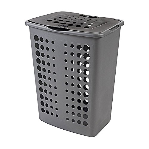 Curver 00049 – 212 – 04 Victor Laundry Basket 60 L Silver/Charcoal