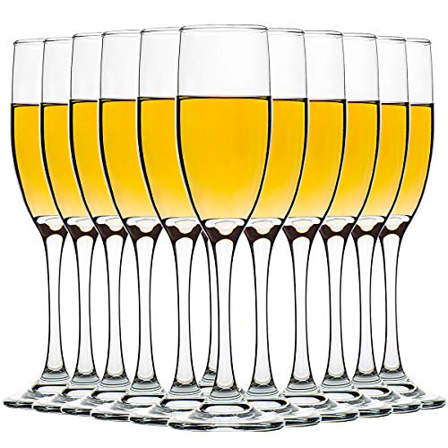 Set of 12, Champagne Glasses, 6 Ounce Champagne Flute, Lead-free Drinkware, Clear