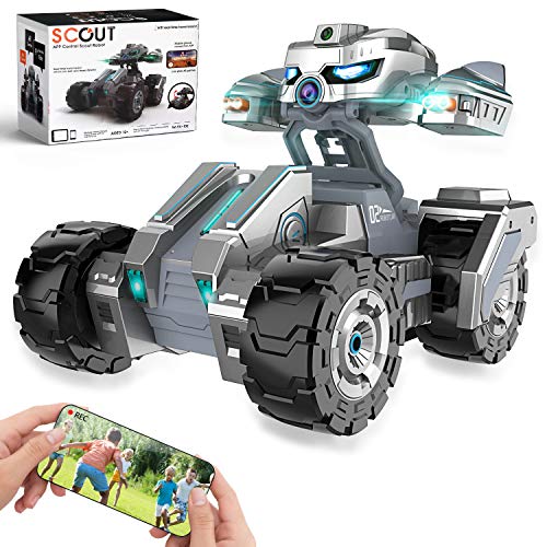 Remote Control Car with 720P HD Camera, 4WD WiFi FPV High Speed Gravity Sensor Fast RC Cars with Lights, AR Mode Electric RC Trucks 1:18 Versus Mode Car with Rechargeable Battery for Kids and Adults