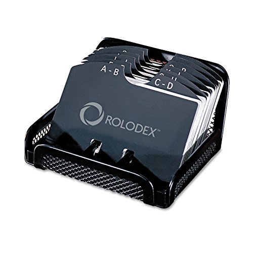 Rolodex Card File, MESH Open Business Card File 125-Cards 2-1/4' x 4', Box of 1, Black (ROL22291ELD)