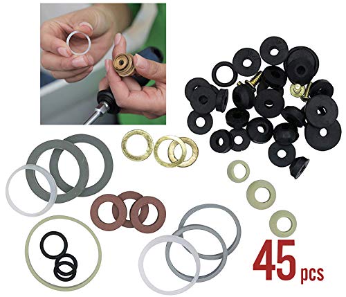 Azi 45pc Complete Home Washer Plumbing Repair Kit Assortment DIY and Professional Repairs – Plumbing Emergencies, Worn out Washer Replacements