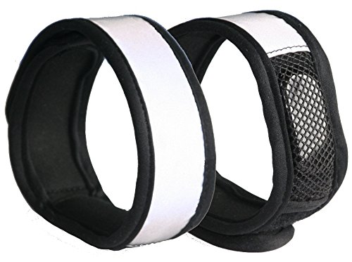 Joyzy Reflective Ankle Band Wristband Wrist Band with Mesh Pouch for Runner (9 inch)