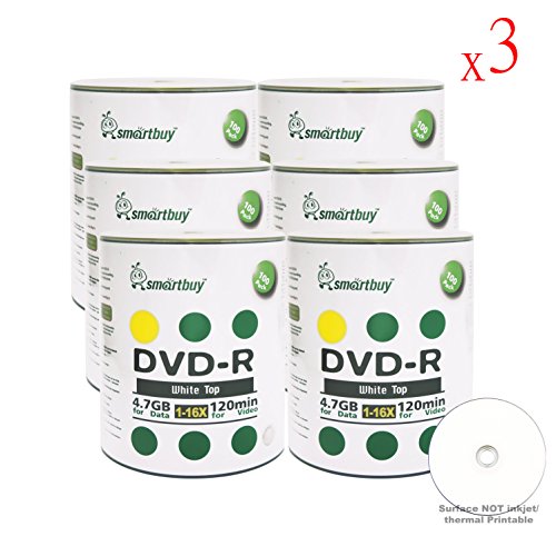 Smartbuy 4.7gb/120min 16x DVD-R White Top Blank Data Video Recordable Media Disc (1800-Disc)