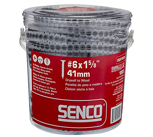 Senco 06A162P Duraspin# 6 by 1-5/8' Drywall to Wood Collated Screw (1, 000per Box)