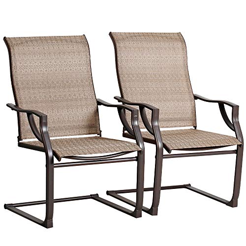 Bali Outdoor All-Weather Spring Motion Teslin Patio Dining Chairs Set of 2 for Outdoor Lawn Garden Backyard