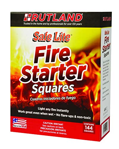 Rutland 50B Safe Lite Fire Starter Squares, 144 Squares