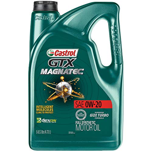 Castrol 03060 GTX MAGNATEC 0W-20 Full Synthetic Motor Oil, Green, 5 Quart