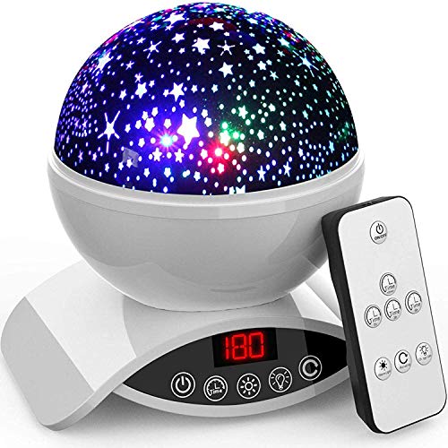 Star Projector Night Light for Kids - Baby Night Light Projector for Bedroom - with Timer Remote and Chargeable - Best Gift for Kids -White