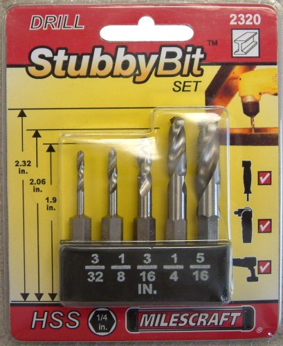 5Pc. Metal Stubby Bit Set