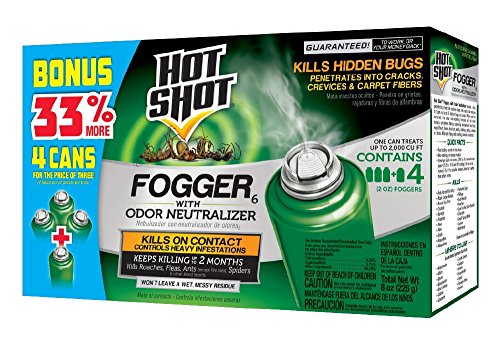 Hot Shot Indoor Fogger With Odor Neutralizer, 4/2-Ounce