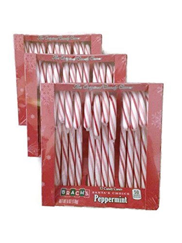 Brach's 12 Peppermint Candy Canes, 6 oz. (3 boxes - 36 count total)