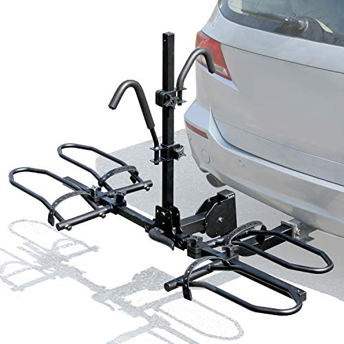 Leader Accessories 2-Bike Platform Style Hitch Mount Bike Rack, Tray Style Bicycle Carrier Racks Foldable Rack for Cars, Trucks, SUV and Minivans with 2' Hitch Receiver