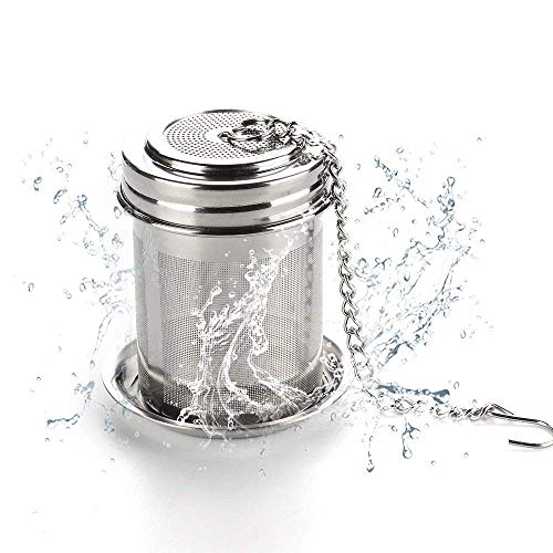 House Again Tea Ball Infuser & Cooking Infuser, Extra Fine Mesh Tea Infuser Threaded Connection, 18/8 Stainless Steel with Extended Chain Hook to Brew Loose Leaf Tea, for Single Cup