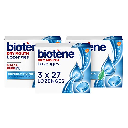 Biotène Dry Mouth Lozenges for Fresh Breath, Sugar free with Xylitol, Refreshing Mint, 27 count (Pack of 3)