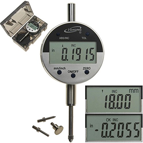 iGaging Digital Electronic Indicator 0-1'/0.0005' GAGE Gauge w/ 4 Probes - Absolute and Hold Functions Inch/Metric Conversion