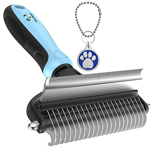 Dog Brush and Cat Brush – 2 Sided Pet Grooming Tool for Deshedding, Mats & Tangles Removing – No More Nasty Shedding and Flying Hair