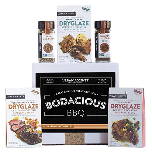 Urban Accents BODACIOUS BBQ, Gourmet BBQ, Grilling Spices for Smoking Meat and Meat Rubs (Set of 5) - A Dryglaze, Meat Spices and Dry Rubs BBQ Cooking Gift Set- Perfect Gift for Any Occasion