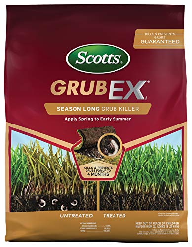 Scotts GrubEx1 - Grub Killer for Lawns, Kills White Grubs, Sod Webworms and Larvae of Japanese Beetles & More, Lawn Treatment for Season Long Grub Control, Treats up to 10,000 sq. ft, 28.7 lb.