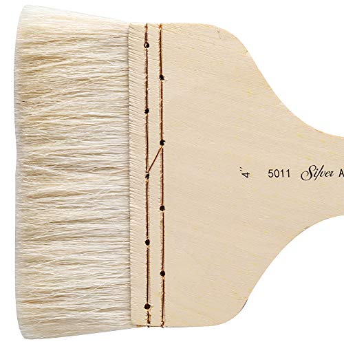 Silver Brush Limited, Atelier, Flat Hake Paint Brush - Short Handle, Size 4'