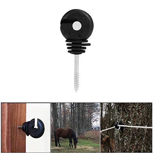 IFIRE 40 Pcs Black Electric Fence Insulators Screw-in Insulator Fence Ring Post Wood Post Insulator