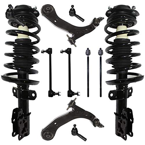 Detroit Axle - 10PC Front Ready Struts and Coil Springs, Lower Control Arms w/Ball Joints, Sway Bars, Inner and Outer Tie Rods for Chevy Cobalt HHR Pontiac G5 Pursuit w/FE1 Sus. - CHECK FITMENT