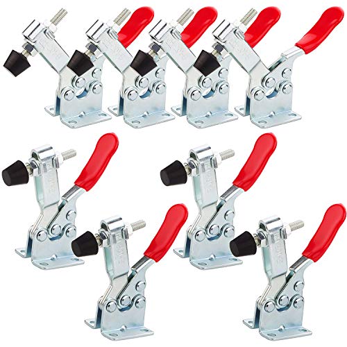 8PCS Toggle Clamp 201B Hold Down Clamp 220 lbs / 100 kg Holding Capacity, STARVAST Heavy Duty Anti-slip Horizontal Quick Release Toggle Clamp