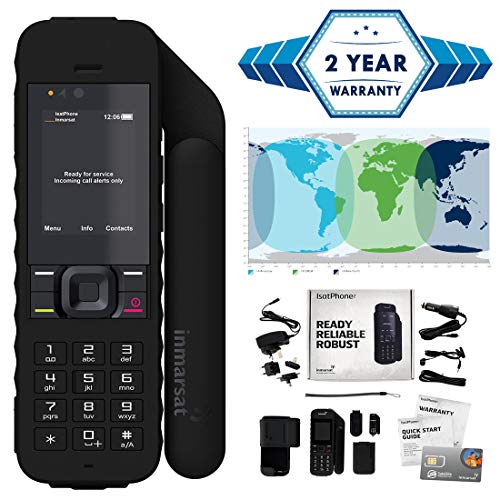 2019 Unlocked IsatPhone 2.1 Satellite Phone - Voice, SMS, GPS Tracking, SOS Global Coverage - Water Resistant - Sim Card Included (No Airtime) - Prepaid and Monthly Plans Available…