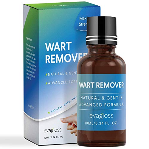 Natural Wart Remover, Maximum Strength, Painlessly Removes Plantar, Common, Genital Warts Infections, Advanced Liquid Gel Formula, Proven Results by Evagloss