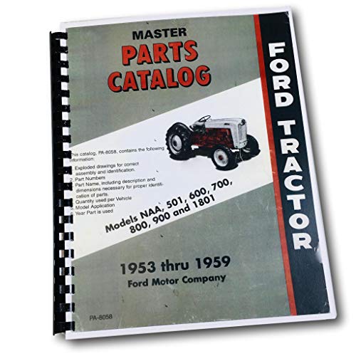 Ford NAA and Golden Jubilee Tractor Parts Book Master Catalog 1953 1954 1955