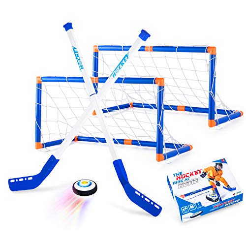 Boys Toys Hover Hockey Set, Hockey Ball Set for Indoor Games, Air Power Training Ball Playing Hockey Game,Hockey Toys for 3 4 5 6 7 8 9 10 11 12 Year Old Boys Girls (Classic Set)