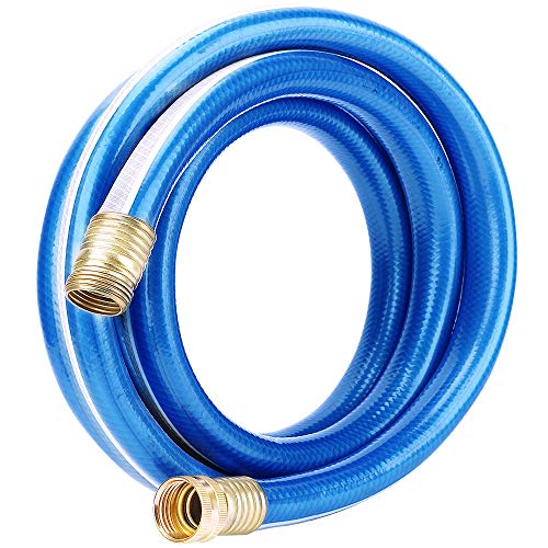 Solution4Patio Homes Garden Hose Short 3/4 in. x 10 ft. Water Hose Blue Lead-Hose Male/Female High Water Pressure with Solid Brass Fittings for Water Softener, Dehumidifier, Vehicle 8 Years Warranty