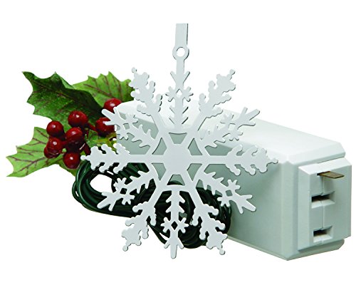 Xodus Innovations 1225LS Snowflake On/Off Touch Control Ornament For Christmas Tree Lights, White