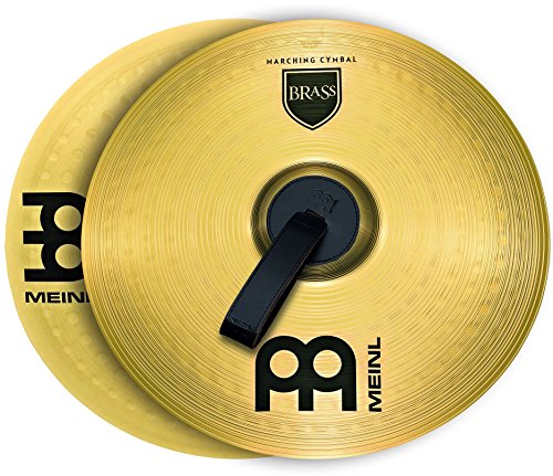 Meinl 14” Marching Cymbal Pair with Straps - Brass Alloy Traditional Finish - Made In Germany, 2-YEAR WARRANTY (MA-BR-14M)