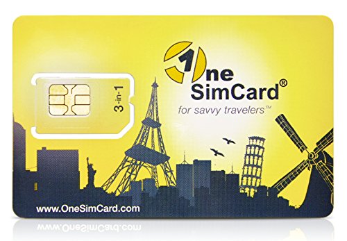 OneSimCard Prepaid International 3-in-one SIM Card for Over 200 Countries with $10 Credit – Voice, Text and Mobile Data as Low as $0.01 per MB. Compatible with All Unlocked GSM Phones