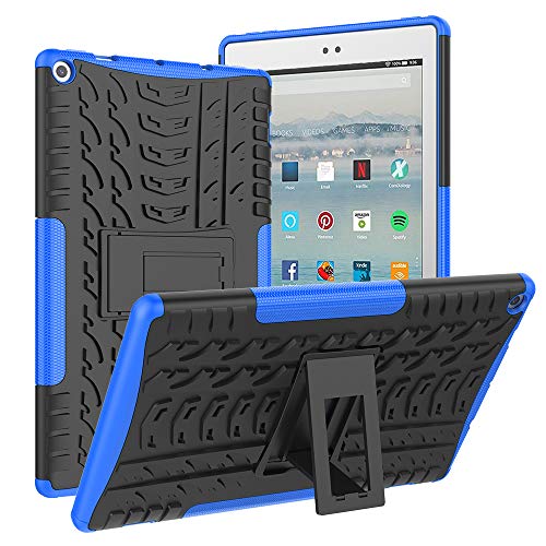 ROISKIN Amazon Fire 10 Tablet Case (2019/2017 Released 9th/7th Generation), [Kickstand Feature] Dual Layer Heavy Duty Shockproof Impact Resistance Protective Case for All-New Kindle Fire HD 10,Blue