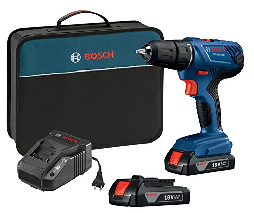 Bosch 18V Compact 1/2' Drill/Driver Kit with (2) 1.5 Ah Slim Pack Batteries GSR18V-190B22