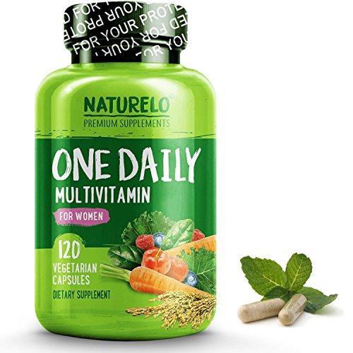NATURELO One Daily Multivitamin for Women - Best for Hair, Skin Nails - Natural Energy Support - Whole Food Supplement - Non-GMO - No Soy - Gluten Free - 120 Capsules | 4 Month Supply