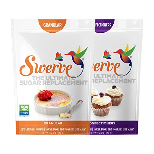 Swerve Sweetener, Bakers Bundle, Granular and Confectioners, 12 Ounce, pack of 2