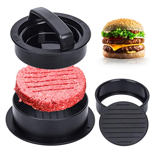 Burger Press, Different Size Hamburger Patty Molds, 3 in 1 Hamburger Patty Maker, Works Best for Stuffed Burgers, Sliders, Regular Beef Burger, Non Stick Kitchen Barbecue Tool Grilling Accessories