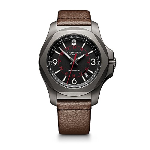 Victorinox Swiss Army Men's I.N.O.X. Titanium Swiss-Quartz Watch with Leather Strap, Brown, 21 (Model: 241778)