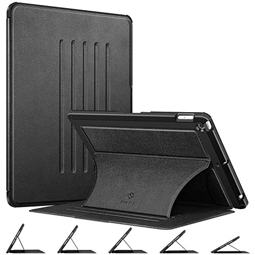 Fintie Magnetic Stand Case for New iPad 8th Gen (2020) / 7th Generation (2019) 10.2 Inch, [Multiple Secure Angles] Shockproof Rugged Soft TPU Back Cover with Auto Wake/Sleep, Black