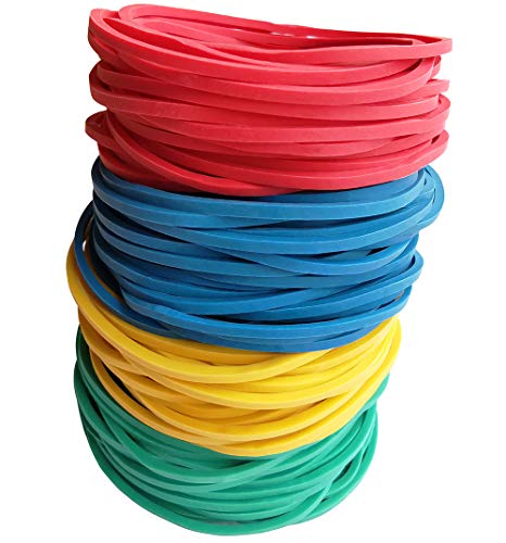 400pcs 38mm(1.5inch) JOYLOYAL Multi-Color Rubber Bands Stretchable Elastic Bands Sturdy Rubber Bands for School Home and Office Use Stationery Supplies