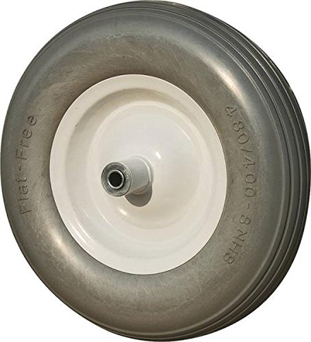 Rocky Mountain Goods Flat Free Wheelbarrow Wheel 16' - 500 lbs. load rating - For 6 & 8 cubic ft. wheelbarrows including Jackson, True Temper, Ames, Ace - 5/8' axle