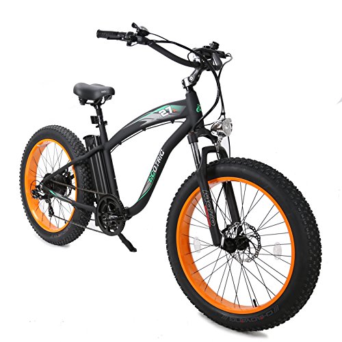 ECOTRIC Powerful Electric 4” Fat Tire Bicycle 26' Bike 48V 13AH Li-ion Battery 1000W Motor Aluminium Frame Suspension Fork Beach Snow Ebike Electric Mountain Moped