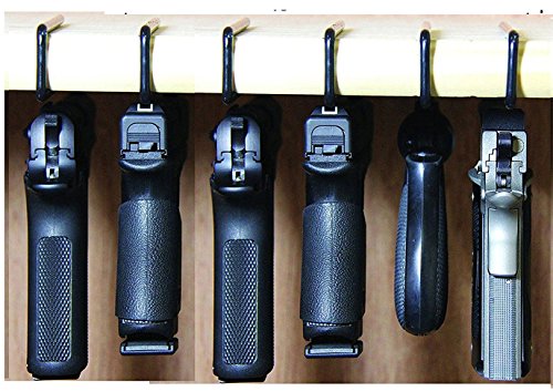 Safety Storage - Safety Solutions for Gun Storage Pack of 6 Original Pistol Handgun Hangers (Hand Made in USA) (6 Hangers)