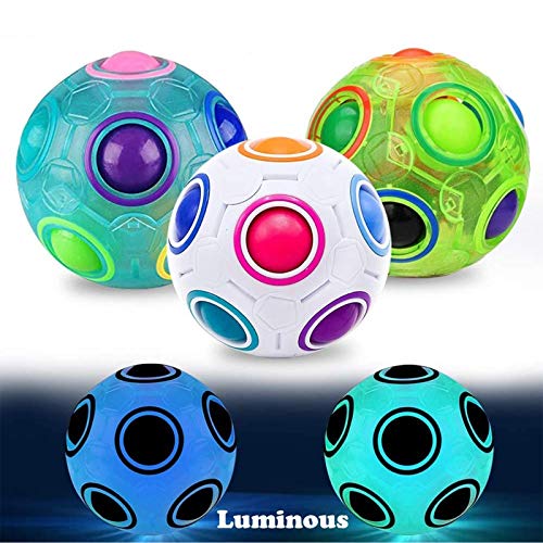 3 Pack Puzzle Toys Magic Ball Birthday Holiday Gifts for Kids Adults Grown-Up Toys Relieves Stress and Anxiety ADD ADHD Fidget Toy Games Round Rubik's 2.7 'Brain Teasers